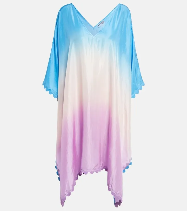 Ombre silk poncho