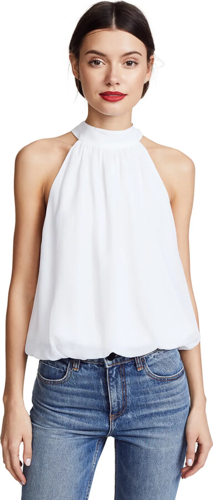 alice + olivia Maris Gathered Halter Top