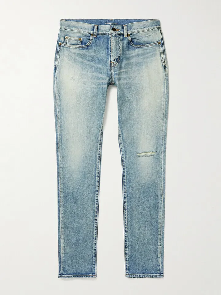 Skinny-Fit Distressed Jeans