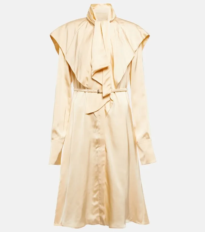 Satin shirt dress