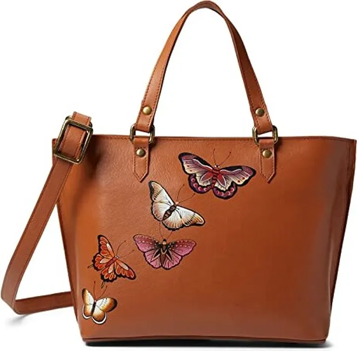Anuschka Medium Tote 693 (Butterfly Honey) Handbags