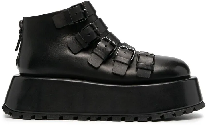 Platform Buckle Ankle Boots