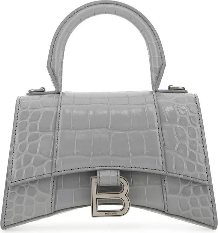 Balenciaga Hourglass XS Logo Plaque Tote Bag