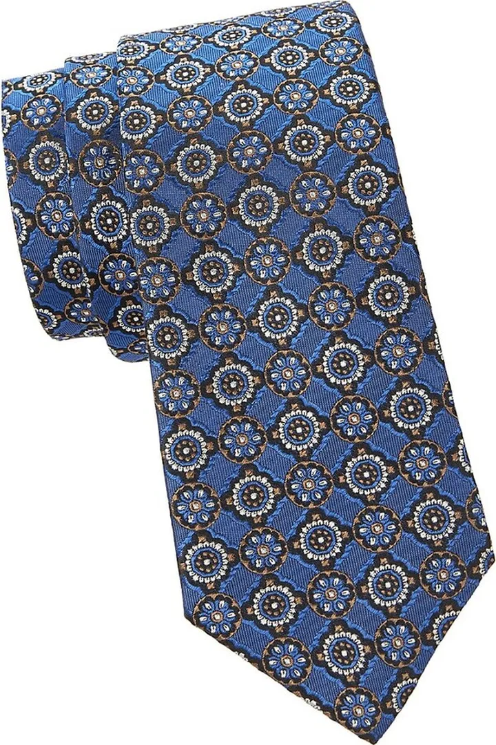 Medallion Pattern Silk Tie