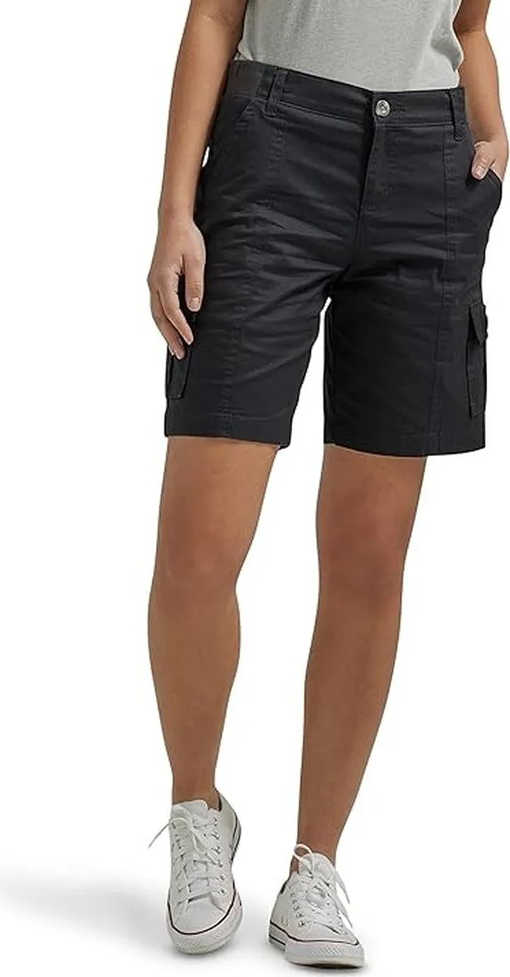 Lee Flex-To-Go Cargo Bermuda (Black) Women's Casual Pants
