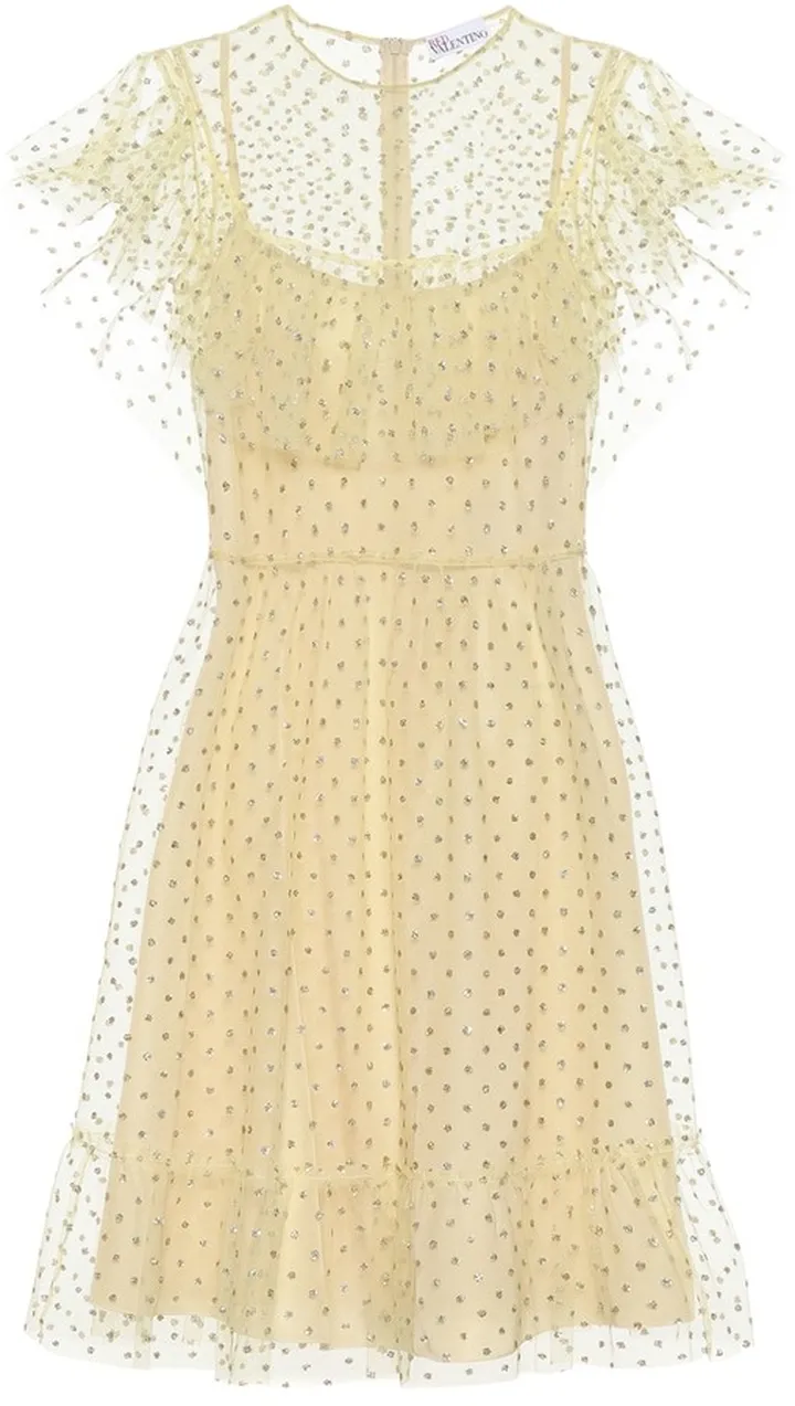 Embellished tulle minidress
