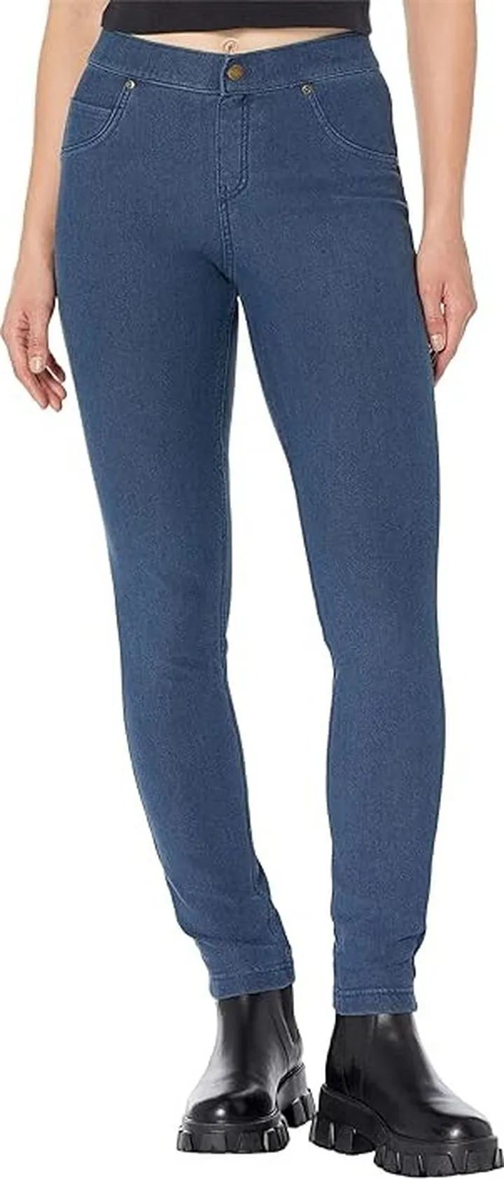 HUE Fleece Lined Denim Leggings (Medium Wash) Women's Jeans