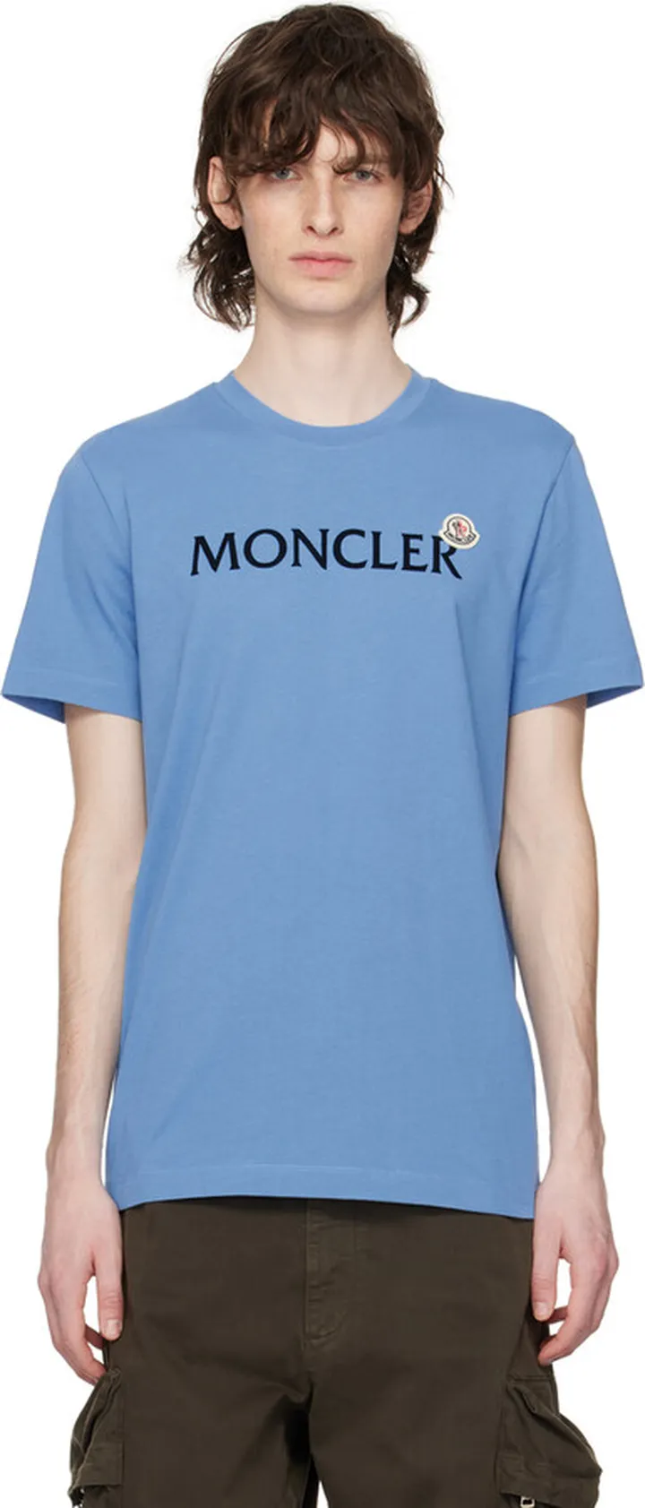 Moncler Blue Flocked T-Shirt