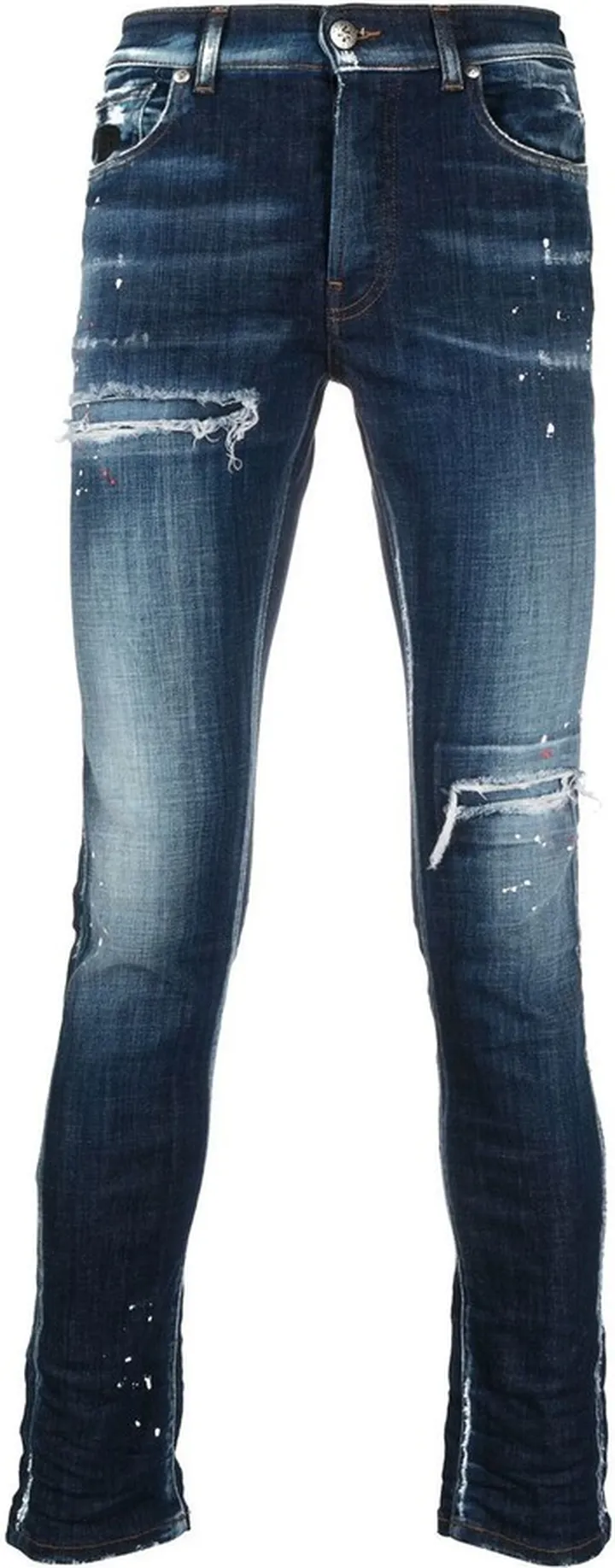 Distressed-Finish Slim-Fit Jeans