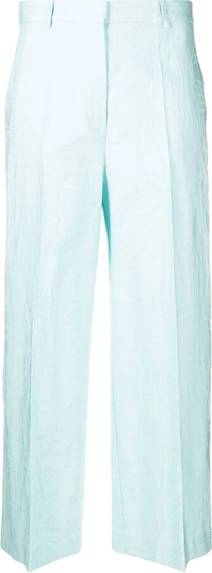 Paisley-Jacquard Cropped Trousers