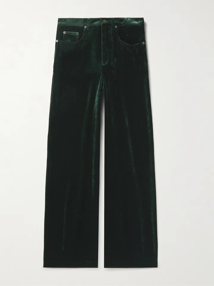 Wide-Leg Velvet Trousers