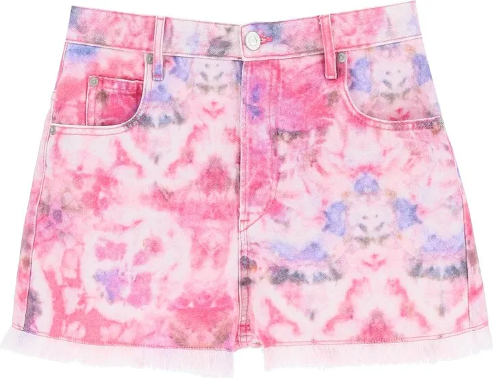 'lesia' Tie-dye Denim Shorts