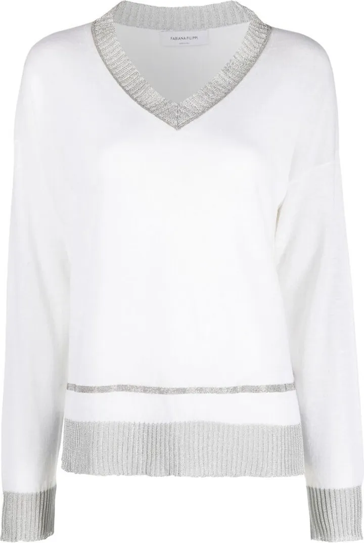 V-neck knit jumper