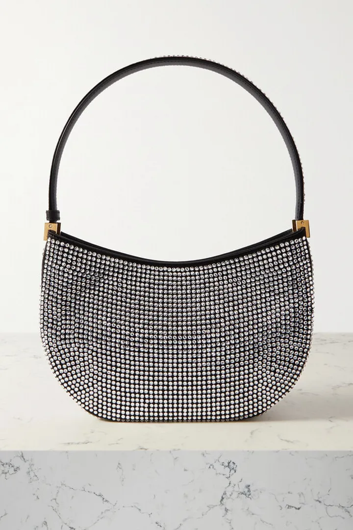Magda Butrym - Vesna Medium Crystal-embellished Leather Shoulder Bag - Black