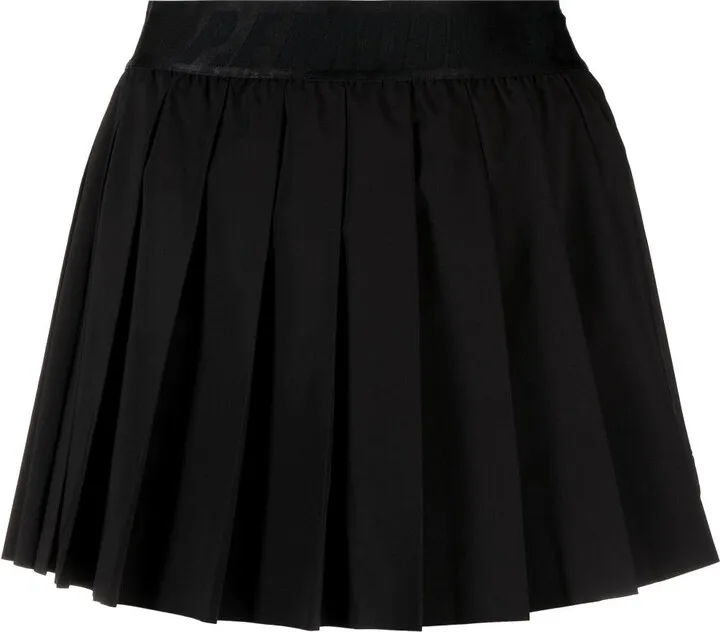 Black Volley Pleated Skort