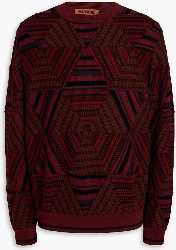 Jacquard-knit cotton sweater