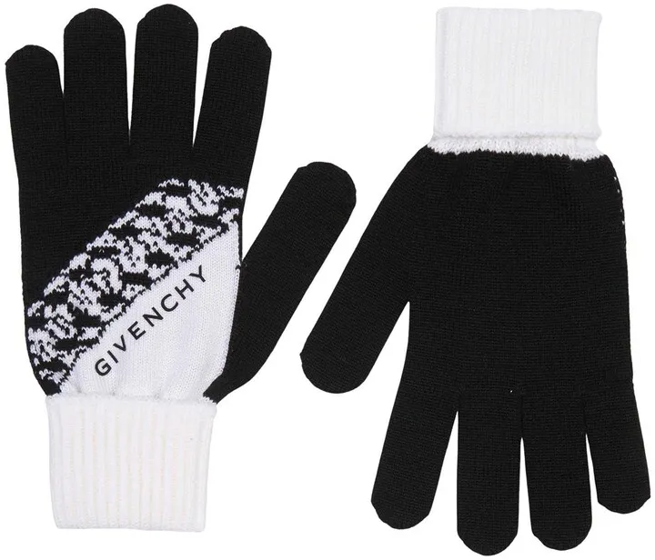 Two-Tone Knit Gloves