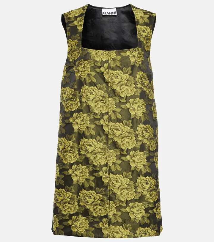 Floral jacquard minidress