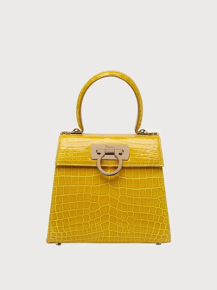 Ferragamo Women Iconic Top Handle (S) Yellow