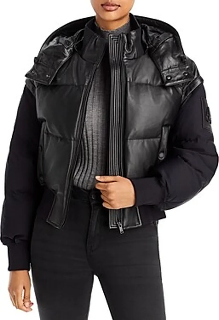 Moose Knuckles Halsey Leather Bomber Jacket