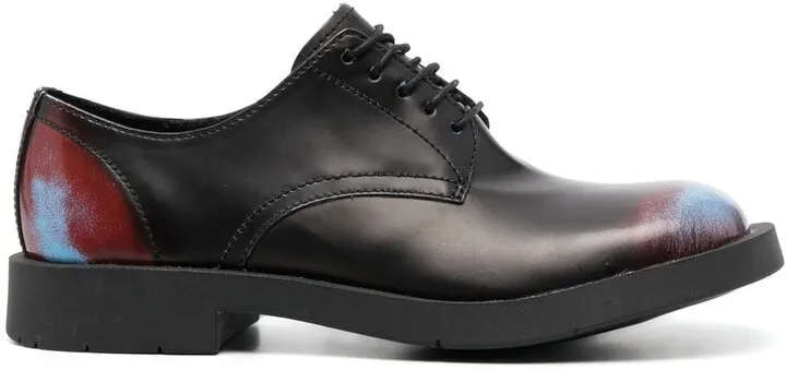 Distressed-Effect Leather Lace-Up Shoes