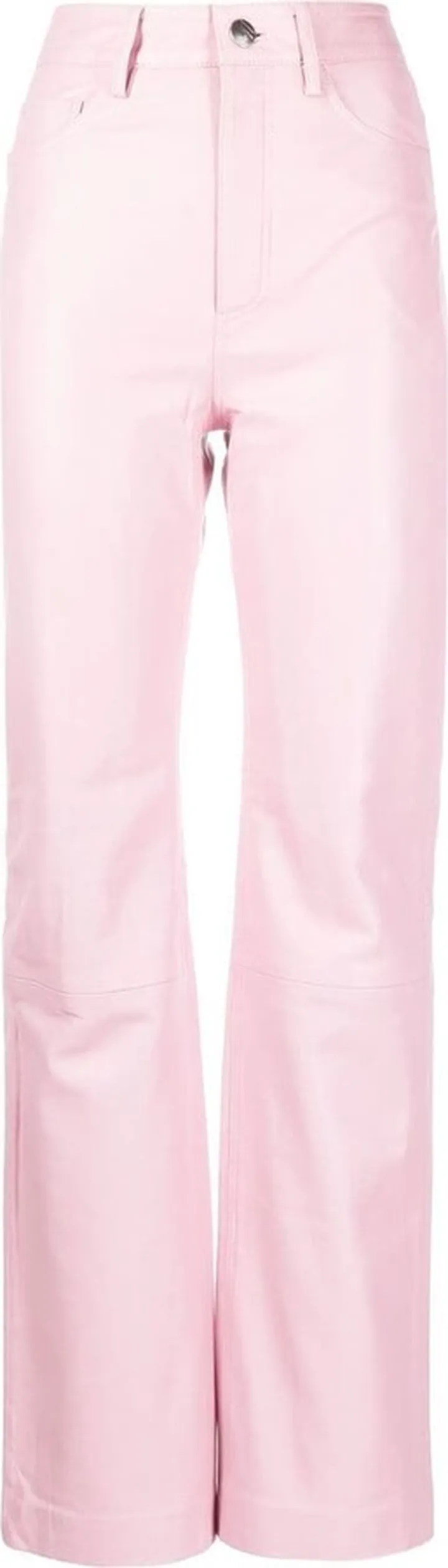 High-Waisted Leather Trousers