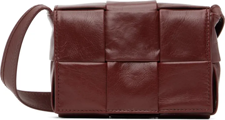 Bottega Veneta Burgundy Mini Paper Cassette Shoulder Bag