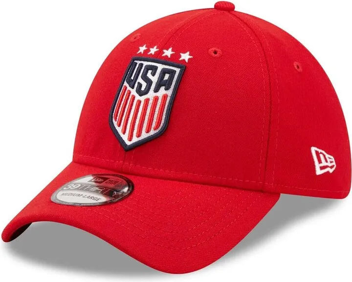 Men's New Era Red Uswnt Team 39THIRTY Flex Hat