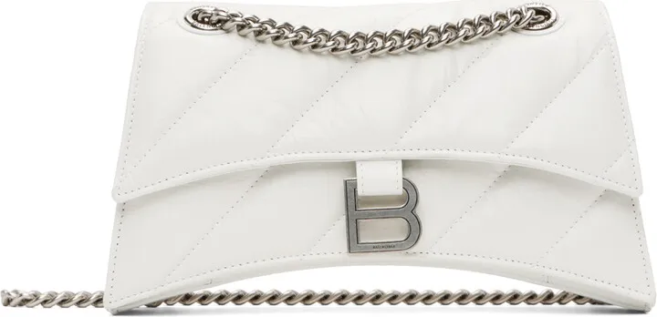 Balenciaga White Small Crush Chain Bag