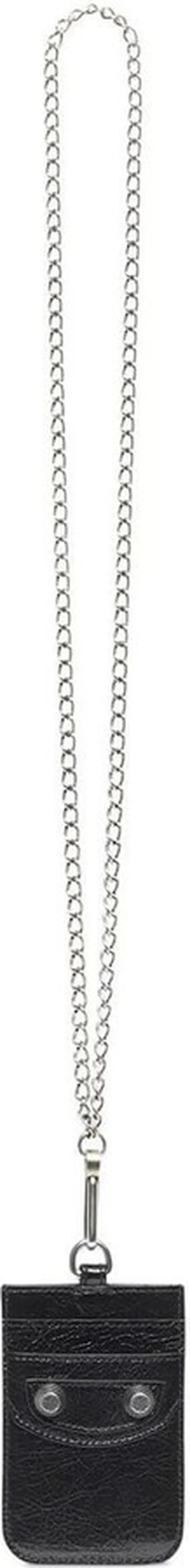 Hourglass card-holder necklace