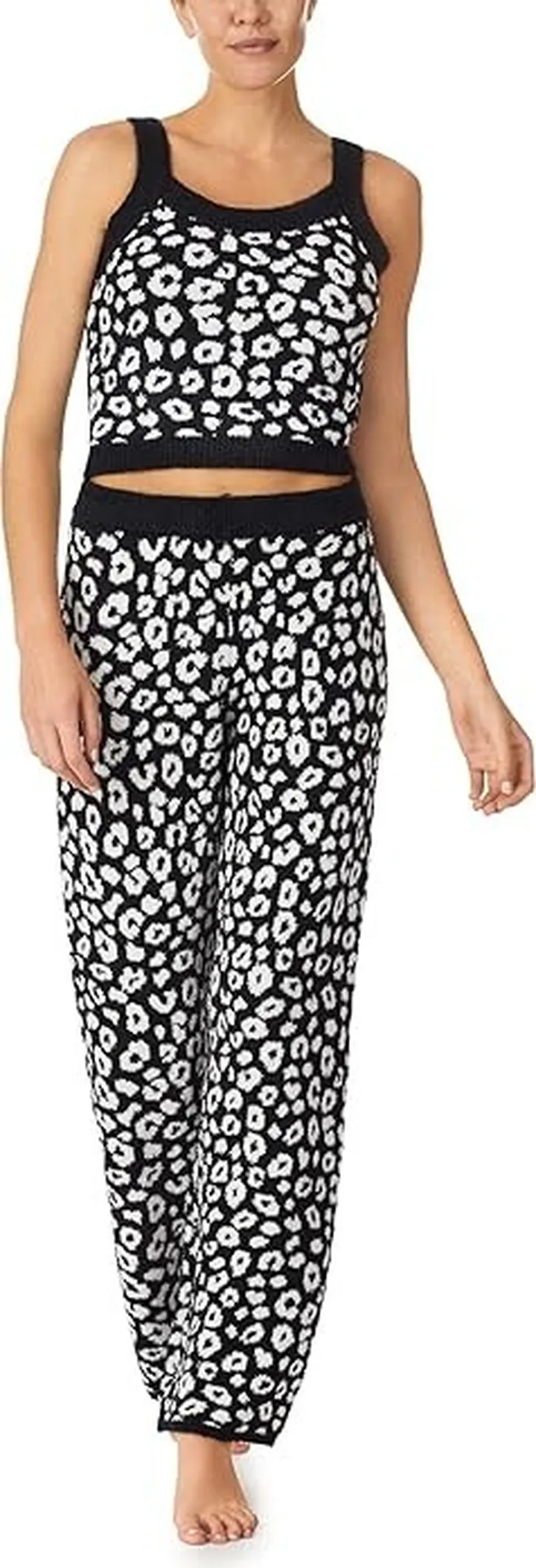 Sanctuary Crop Cami Long Pants PJ Set (Animal) Women's Pajama Sets