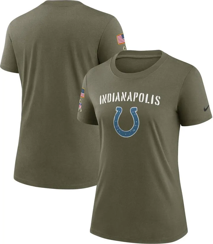 Women's Nike Olive Indianapolis Colts 2022 Salute To Service Legend T-shirt
