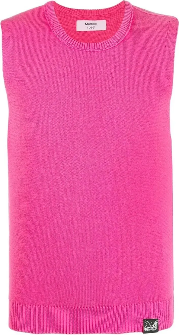 Crew-Neck Knitted Vest