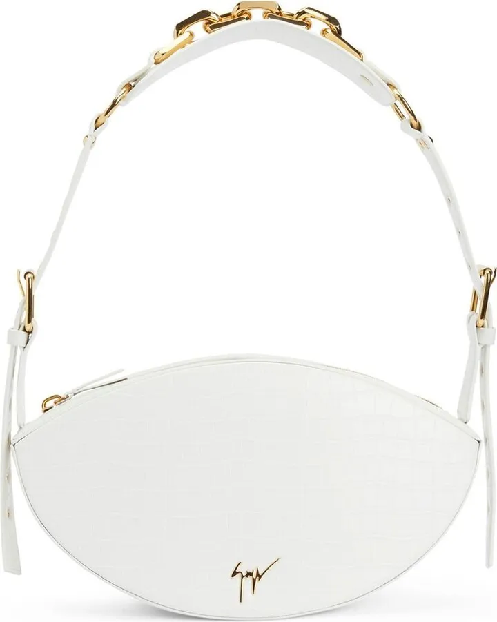 Almond Buckle-Strap Shoulder Bag