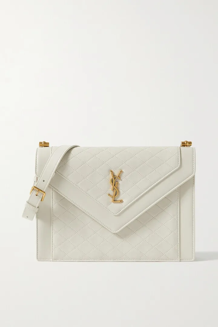 SAINT LAURENT - Gaby Quilted Leather Shoulder Bag - Cream