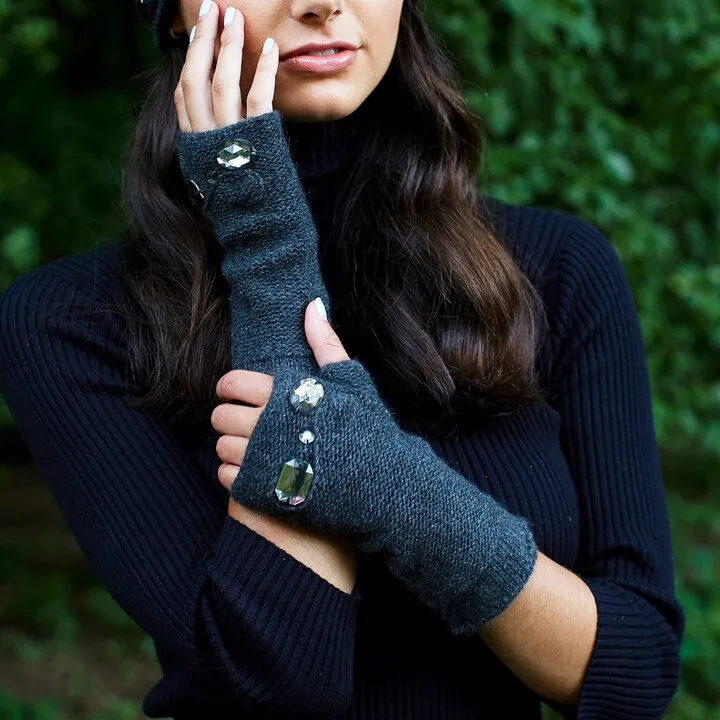 Chunky Arm Warmer With Stones