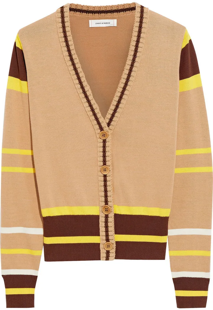 Striped cotton cardigan
