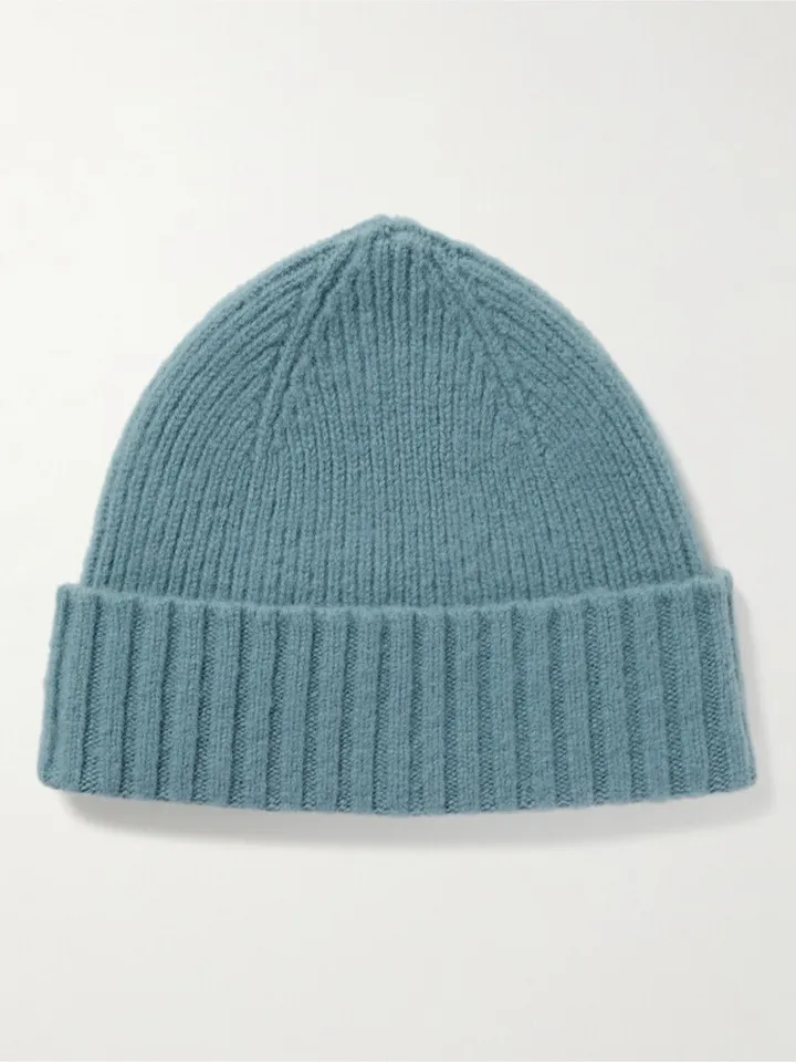Ribbed Brushed Wool Beanie