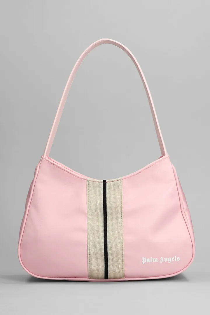 Shoulder Bag In Rose-pink Nylon