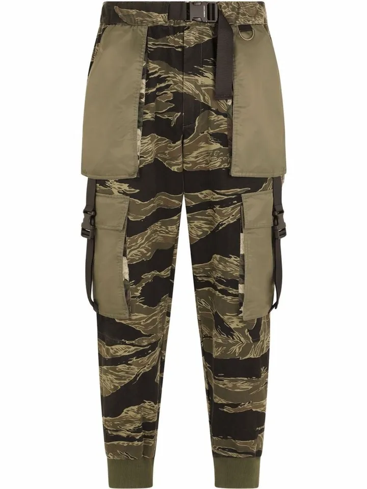 Camouflage Pattern Tapered Trousers