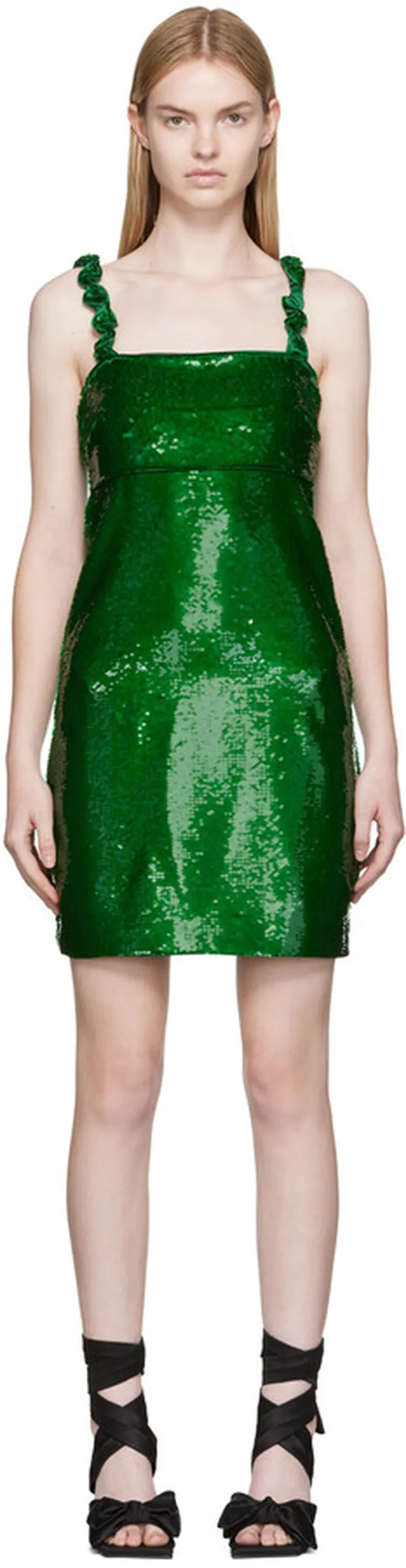 GANNI Green Sequinned Minidress