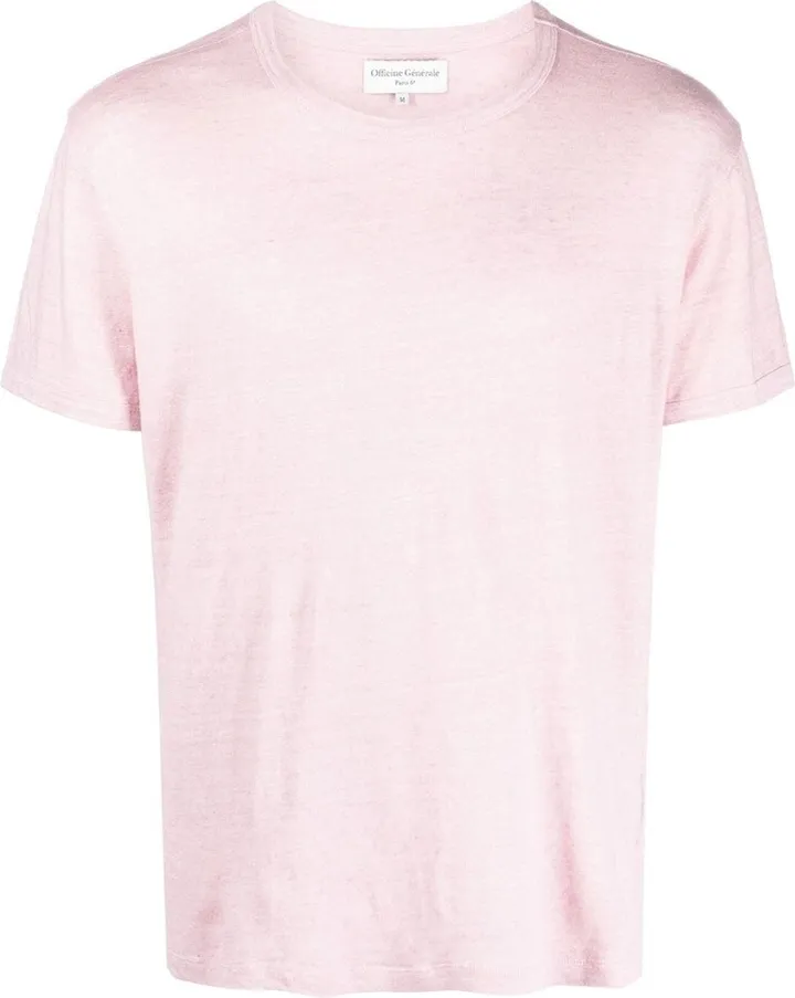 short-sleeve linen-blend T-shirt