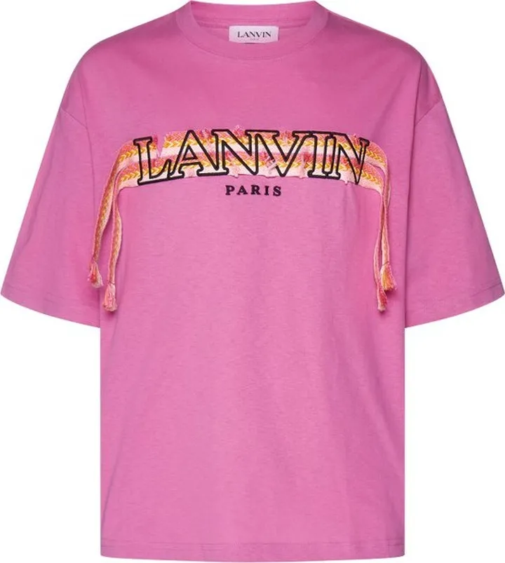 Lanvin Crazy Curb Lace Logo Crewneck T-Shirt
