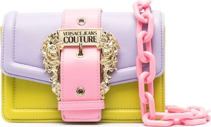 Colourblock Logo-Buckle Shoulder Bag