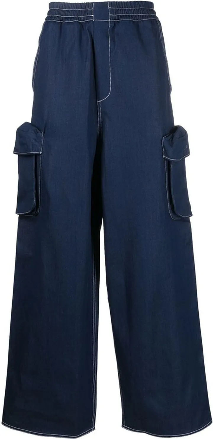 Cargo-Pocket Wide-Leg Jeans