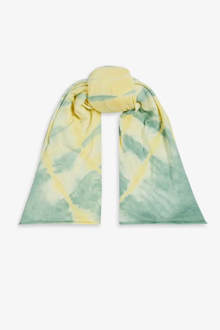 Tie-dyed cotton-jersey scarf