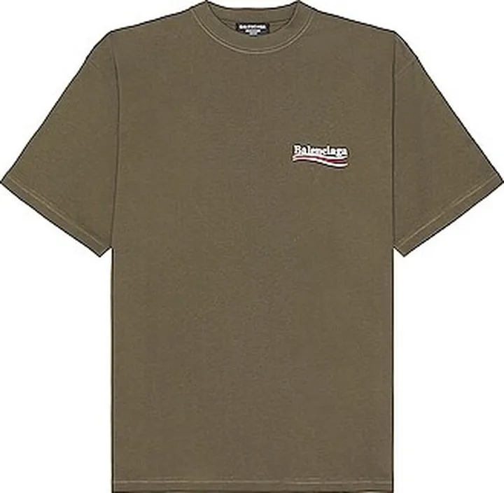 Balenciaga Embro Tshirt in Olive