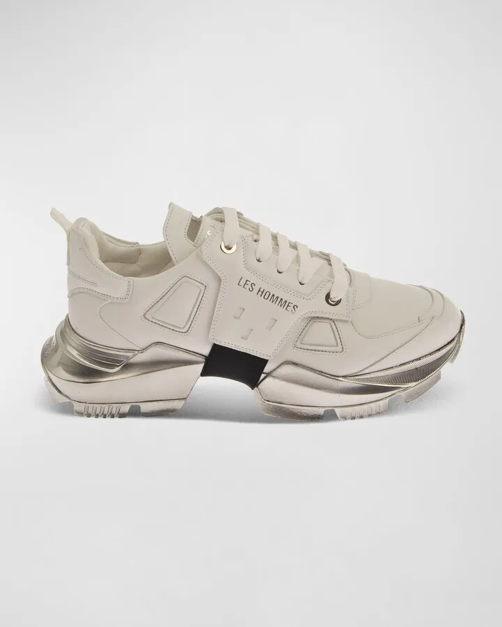 Men's Metallic Chunky Low-Top Sneakers