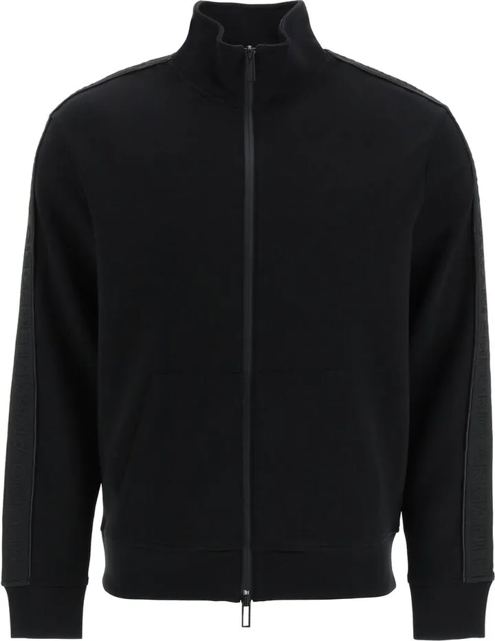 Double Jersey Track Jacket With Logo Bands