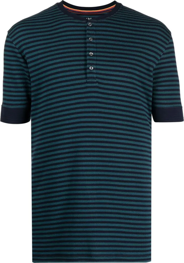 stripe-pattern short-sleeve T-shirt